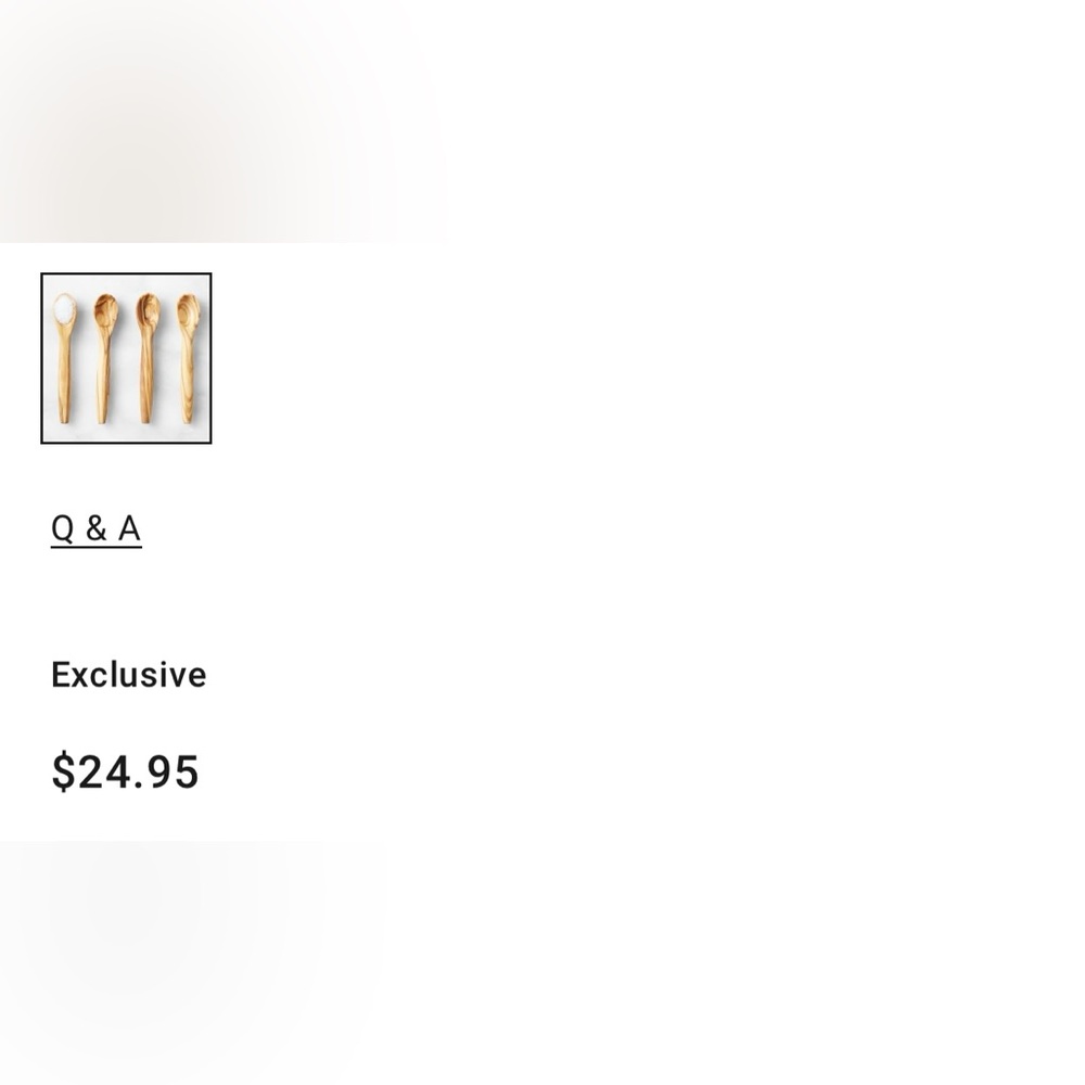 Williams Sonoma Olive Wood condiments Salt Spoons - Natural Wood set of 4 - Picture 7 of 16